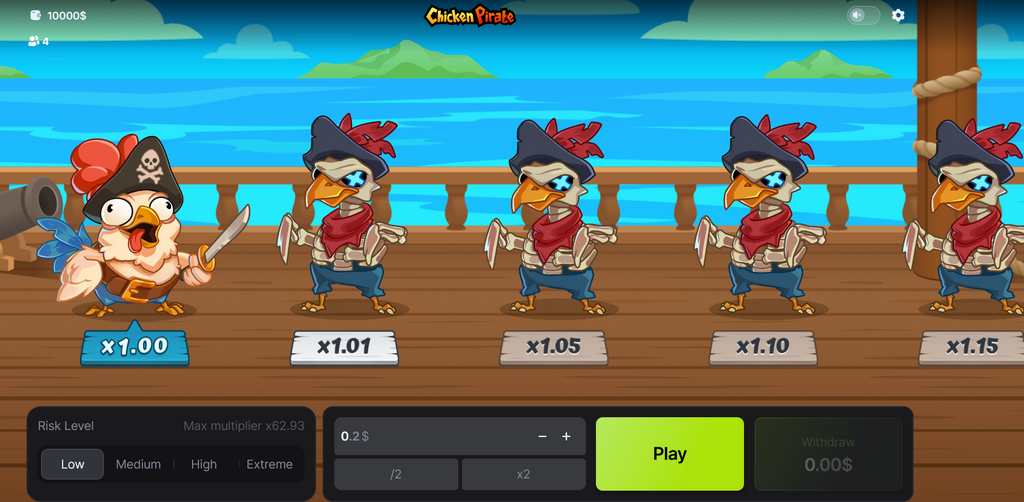Chicken Pirate Slot - Spil mobilapp