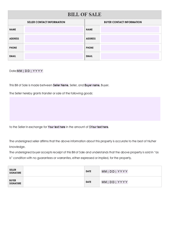 Trailer Proof Of Sale Theme