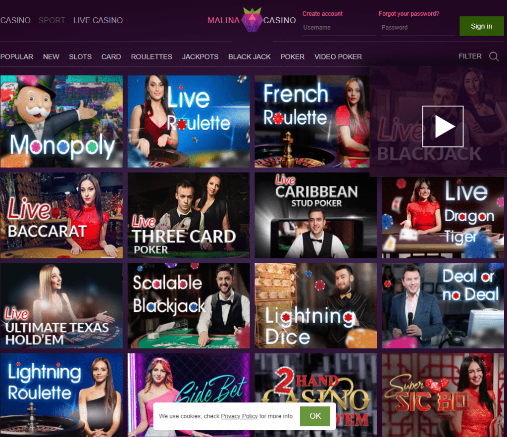 Malina-nettikasinon arvostelu (2026) - Erityinen tervetuliaisbonus